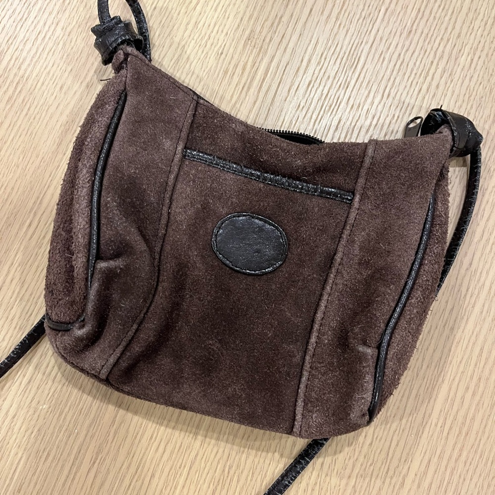 Vintage Suede Crossbody Bag
